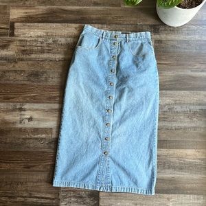 90’s Vintage Denim Maxi Skirt